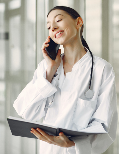Medical Professional on Phone